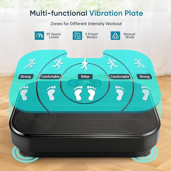 Dripex Vibration Plate Exercise Machine, Power Vibrating Plate for Lymphatic Drainage Weight Loss