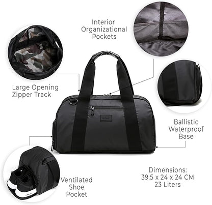 Vooray Burner Gym Duffel Bag, Gym Bag for Women and Men with Shoe Compartment, Weekender, Overnight