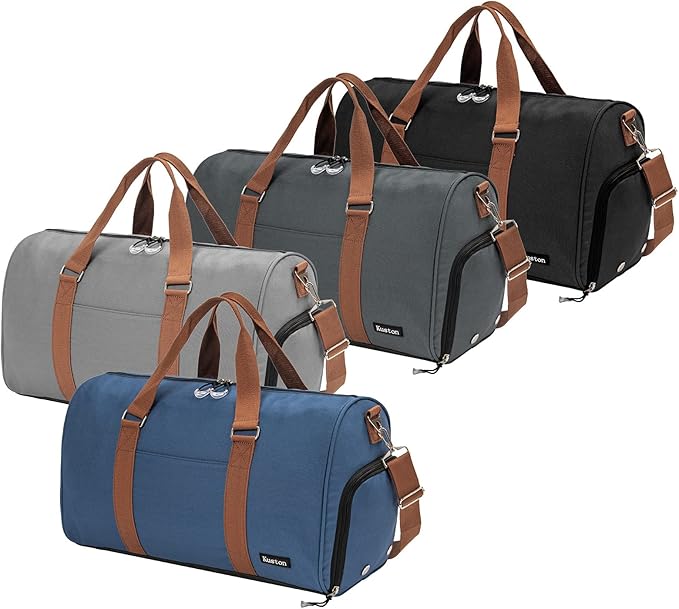 Kuston Sports Gym Bag with Shoe Compartment&Wet Pocket,Travel Duffel bag,Weekend Bag,Workout Bag