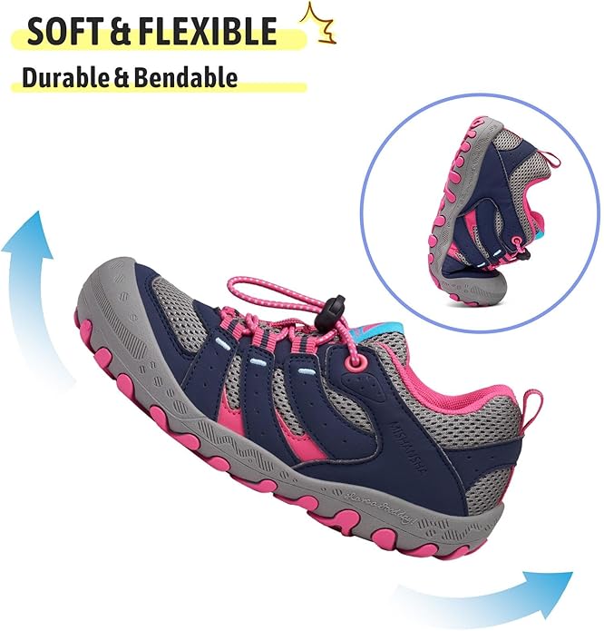 Mishansha Kids Hiking Boots Toddler Girls Boys Hiking Shoes Water-Resistant Anti-Collision Non-Slip
