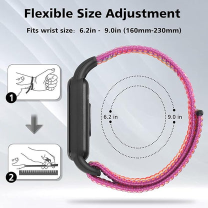 YCHDDER Solo Loop Nylon Bands Compatible with Amazfit Band 7 Straps,Soft Breathable Comfortable