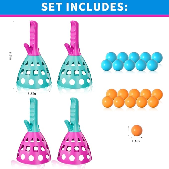 Bennol Outdoor Game Toys for Kids Boys with 20 Balls, Pop Pass Catch Ball Game Outside Toys Gifts