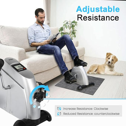 Mini Exercise Bike, AGM Under Desk Bike Pedal Exerciser Foot Cycle Arm & Leg Pedal Exerciser with