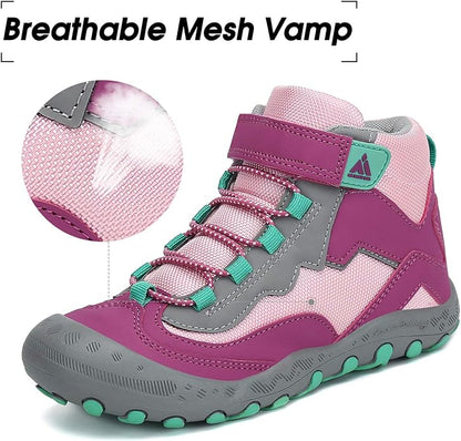 Mishansha Kids Hiking Boots Toddler Girls Boys Hiking Shoes Water-Resistant Anti-Collision Non-Slip