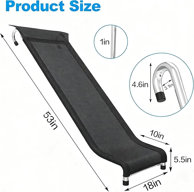 Ergonomic Trampoline Slide with Buffer Region for Children Kids, Outdoor Trampoline Slide