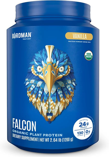 Falcon Vegan Protein Powder Organic, Stevia & Sugar Free, Plant Based Protein, Low Carb, Dairy