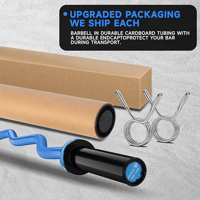 Olympic EZ Curl Barbell Bar, 400LBS Weight Capacity Olympic Curl Bar, 4ft Barbell Weight Bar with