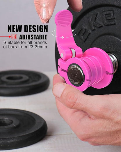 Barbell Clips 1 Inch Quick Release Weight Clamps 0.9-1.18inch Multi-Size Adjustable Olympic Clamps