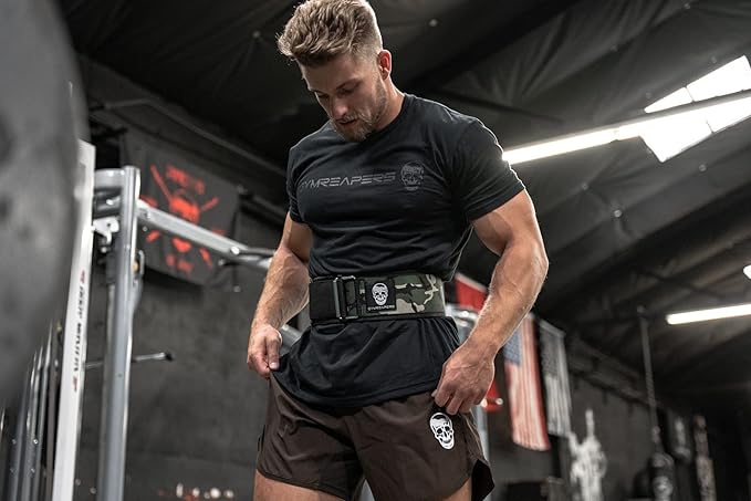 Gymreapers Quick Locking Weight Lifting Belt for Men Gym Belt for Powerlifting Deadlift Belt with 4