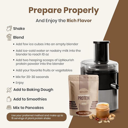 UpNourish Peanut Butter Vegan Protein Powder 54 Superfoods Powder,1.5 Billion CFU Probiotics 21g