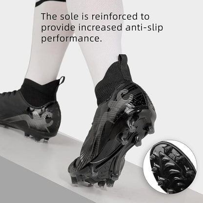 Men's High Top Soccer Shoes FG Long Spikes Adult Football Shoes Lightweight Professional Athletic