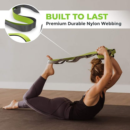 Gradient Fitness Stretching Strap for Physical Therapy, 12 Multi-Loop Stretch Strap 1.5" W x 8' L