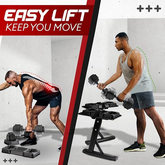 Yes4All Adjustable Dumbbell Stand - 160 Pound Capacity, Spotter Rack & Weight Rack with Strap, Easy