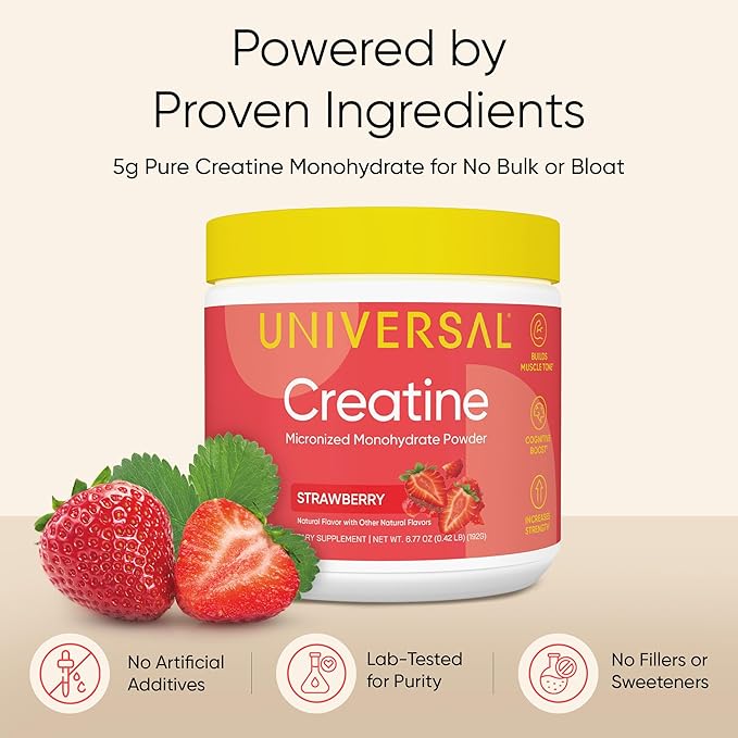 Universal U Creatine Monohydrate for Women - Flavored Creatine Powder, Female Strength, Energy