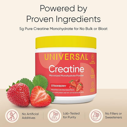 Universal U Creatine Monohydrate for Women - Flavored Creatine Powder, Female Strength, Energy