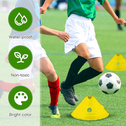 ShinyRelief Jumbo Disc Cones Jumbo Soccer Cones with Mesh Bag Giant Large Agility for Soccer