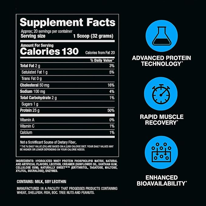 BPI Sports Hydro HD - 100% Hydrolyzed Whey Protein Powder - Muscle Growth, Recovery, 25g of