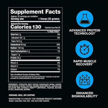BPI Sports Hydro HD - 100% Hydrolyzed Whey Protein Powder - Muscle Growth, Recovery, 25g of