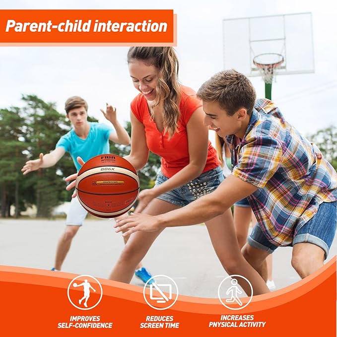 Training Soft Touch Rubber and Faux Leather Fighting Basketball, High Bounce Indoor Outdoor