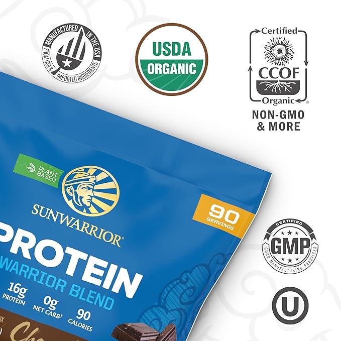 Organic Plant Based Protein Powder | Vegan Organic Protein Powder Chocolate Flavored with BCAA