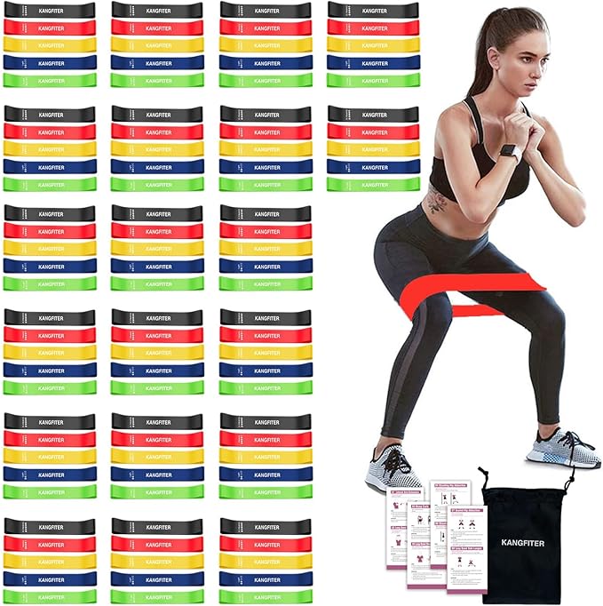 100 PCS Bulk Resistance Bands, Loop Exercise Bands Set for Gym Members Sports Class Students Gift