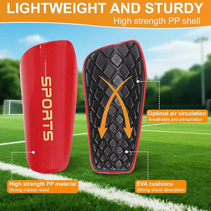 Shin Guards Soccer Kids 2025 Version High-Density Foam Soccer Shin Guard with Sleeves Shin