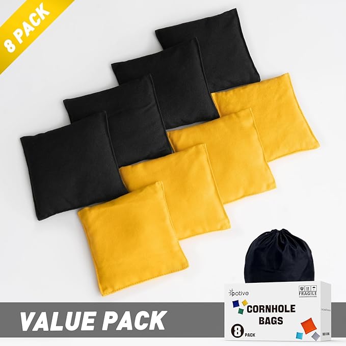 Cornhole Bags Set of 8 Regulation Corn Hole Bean Bags for Cornhole Game, Professional Weather