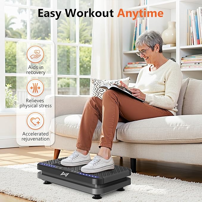 AXV Vibration Plate Fitness Platform Exercise Machine Vibrating Shaking Full Body Shaker Workout