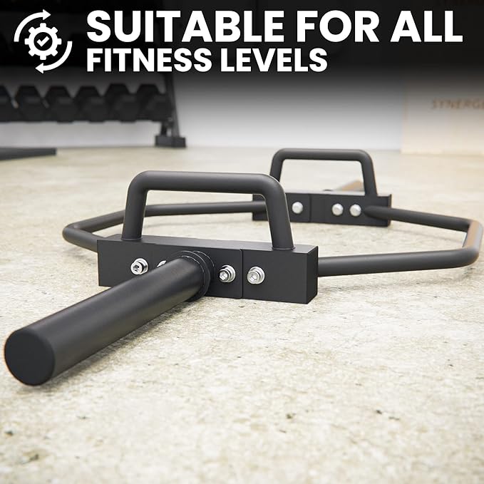 Synergee 20kg and 25kg Chrome or Black Olympic Hex Barbell Trap Bar with Rotating, Flat or Raised