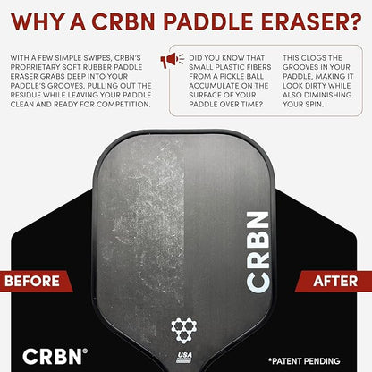 CRBN Pickleball Paddle Eraser, Best Carbon Fiber Pickle Ball Racket Cleaner, Fast & Easy Rubber Bar