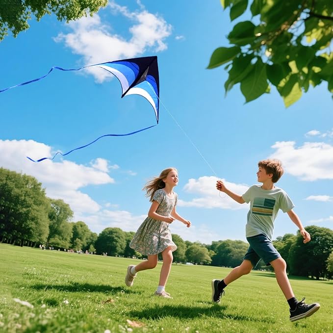 3 Pack Delta Kite Set for Adults and Kids, Single Line Beach Kites for Boys & Girls, Three Handle