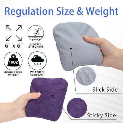 EunHo Dual Sided Cornhole Bags Regulation Set of 8 Professional Cornhole Bean Bags Slick and Stick