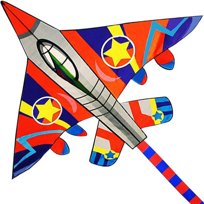 HONBO 58" Fighter Plane - Kite for Kids & Adults, Easy to Fly, Beach Trip Beginner Kite with Reel