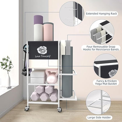 Yoga Mat Storage Rack，Home Gym Storage Rack Gym Workout Equipment Storage Organizer Fitness Weight