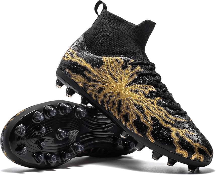 Kids Soccer Cleats Boys Girls Training Football Cleats Youth High-top Soccer Shoes for Little/Big