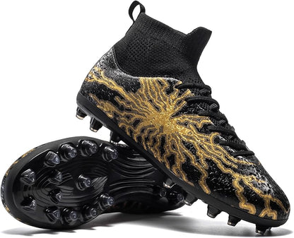 Kids Soccer Cleats Boys Girls Training Football Cleats Youth High-top Soccer Shoes for Little/Big