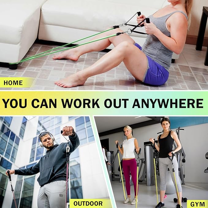WHATAFIT Resistance Bands, Exercise Bands，Resistance Bands for Working Out, Work Out Bands with