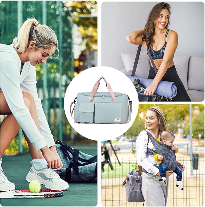 FIORETTO Women's Gym Duffle Bag with Shoes Compartment, 37L Capacity, Ideal for Travel, Gym