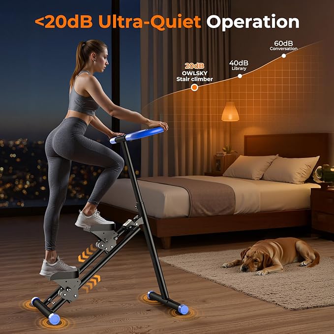 OWLSKY Stair Stepper for Home, Folding Vertical Climber Exercise Machine with Stable Triangular