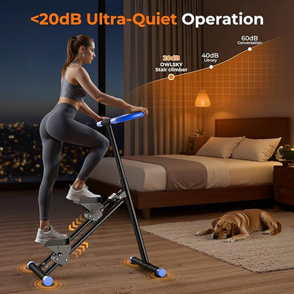 OWLSKY Stair Stepper for Home, Folding Vertical Climber Exercise Machine with Stable Triangular