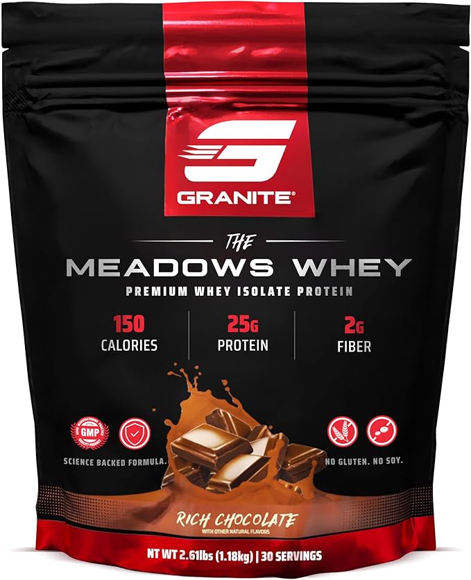 Granite Supplements The Meadows Whey Protein Isolate Protein Powder for Lean Muscle with 150