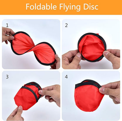 Mototo 48 Pieces Foldable Flying Disc Fans with Bag Folding Pocket Toy Set for Kids Fun Birthday