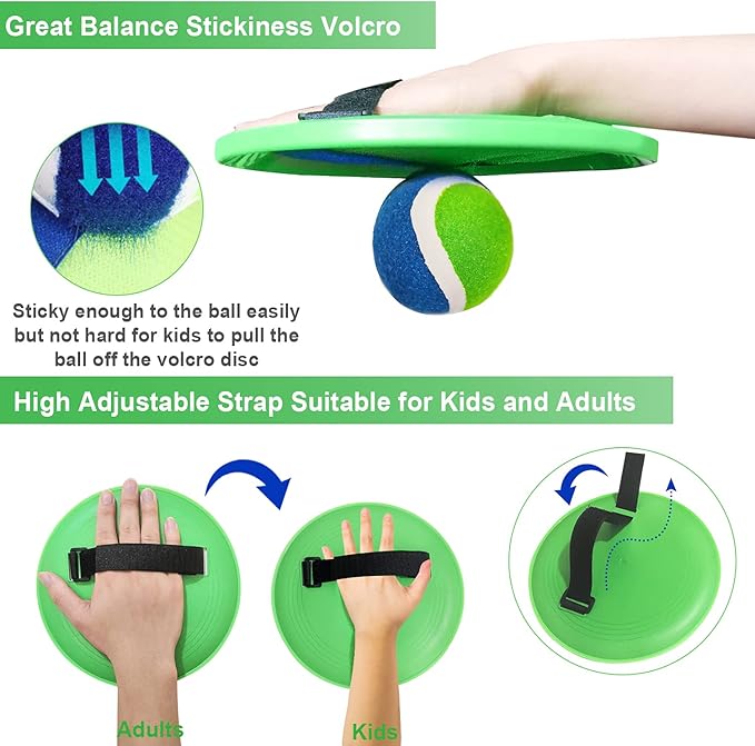 Jalunth Ball Catch Set Games Toss Paddle - Pool Beach Toys Back Yard Outdoor Games Backyard Throw