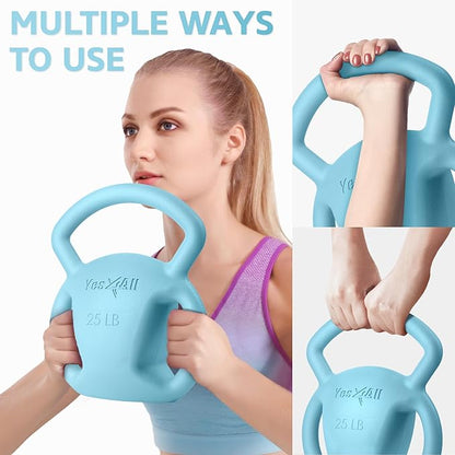 Yes4All Kettlebell, Strength Training Kettlebells for Women, Wide Multi-grip Textured Handle for
