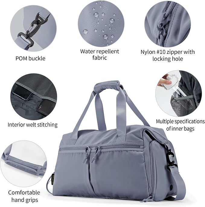Weekender Duffel Bag with Shoe Compartment And Wet Pocket-Luggage Everyday Overnight Bag for Men