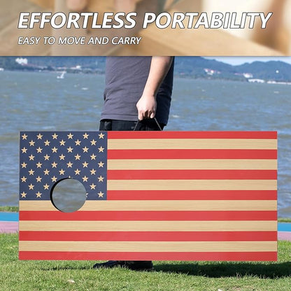 Cornhole Sets 4 x 2 ft / 3 x 2 ft with 8 Bean Bags Regulation Size, Corn Hole Games for Adults