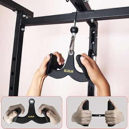 LAT Pull Down Bar for Cable Machine, LAT Pulldown Attachments T Bar V Bar Cable Attachment, Back