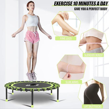 Newan 40"-48" Silent Mini Trampoline Fitness Trampoline Bungee Rebounder Jumping Cardio Trainer