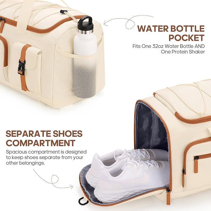 Gym Bag for Men and Women with Shoe & Laptop Compartment, 3-in-1 Sports Travel Duffel Bag