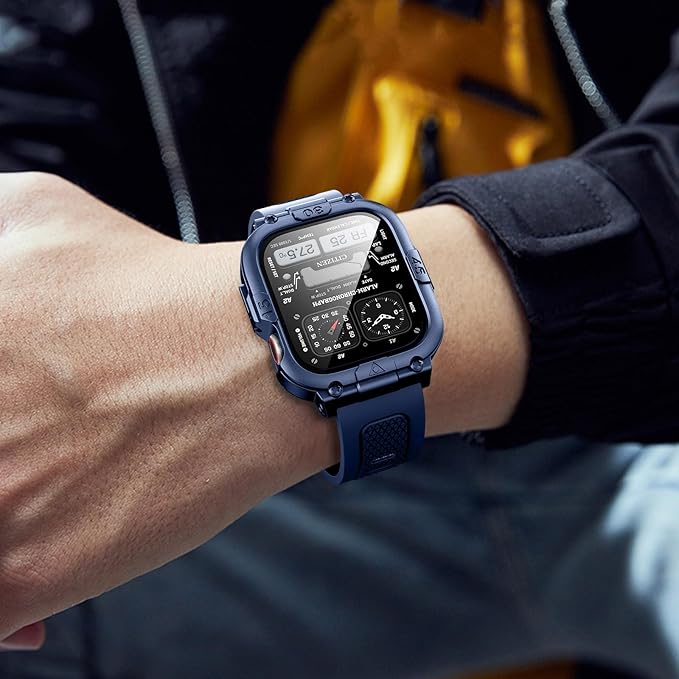Dsytom Waterproof Case with Band Compatible for Apple Watch Band 46mm 45mm 44mm 42mm(S11/10) 41mm